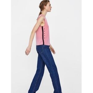 Zara Pink Contrasting Stripes Blouse